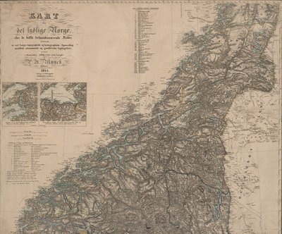 The Map is Published in Oslo (1845) and Shows Southern Norway by P.A. Munch